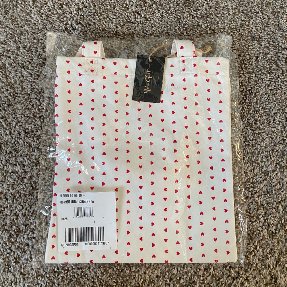 NWT Brandy Melville/John Galt Heart Tote Shoulder Bag Red White